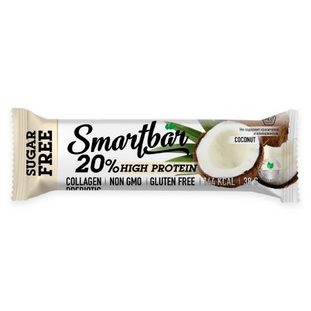 Батончик с высоким содержанием белка "Кокос в молочной глазури" 38г, Smartbar